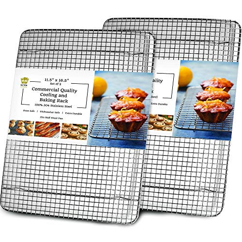 SHEET PAN STAINLESS STEEL GRATE BAKING COOLING BACON WIRE RACK AND PAN LOT